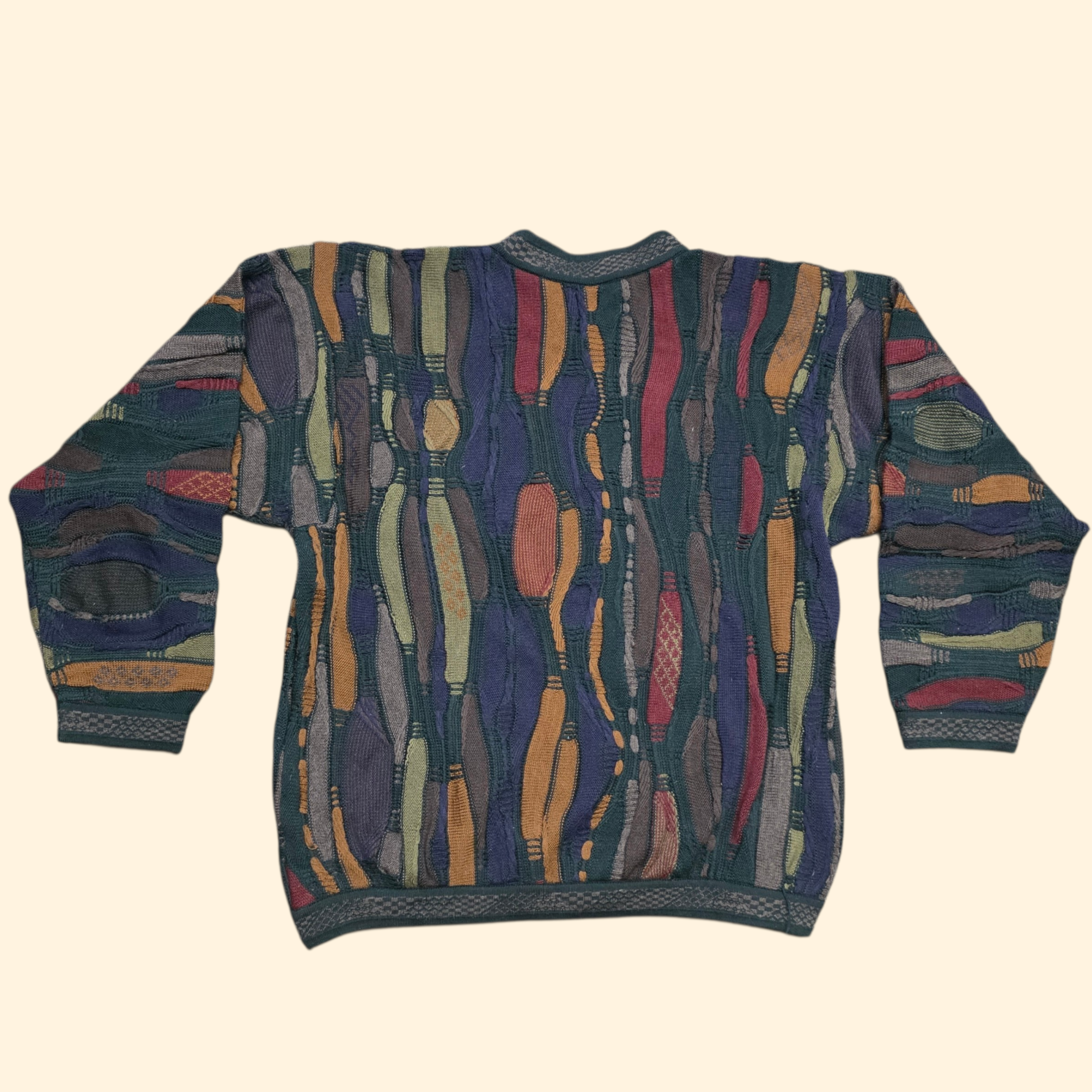 1980s Cuggi Earth Tone Sweater ~ Extra Large ~ Coogi Australia