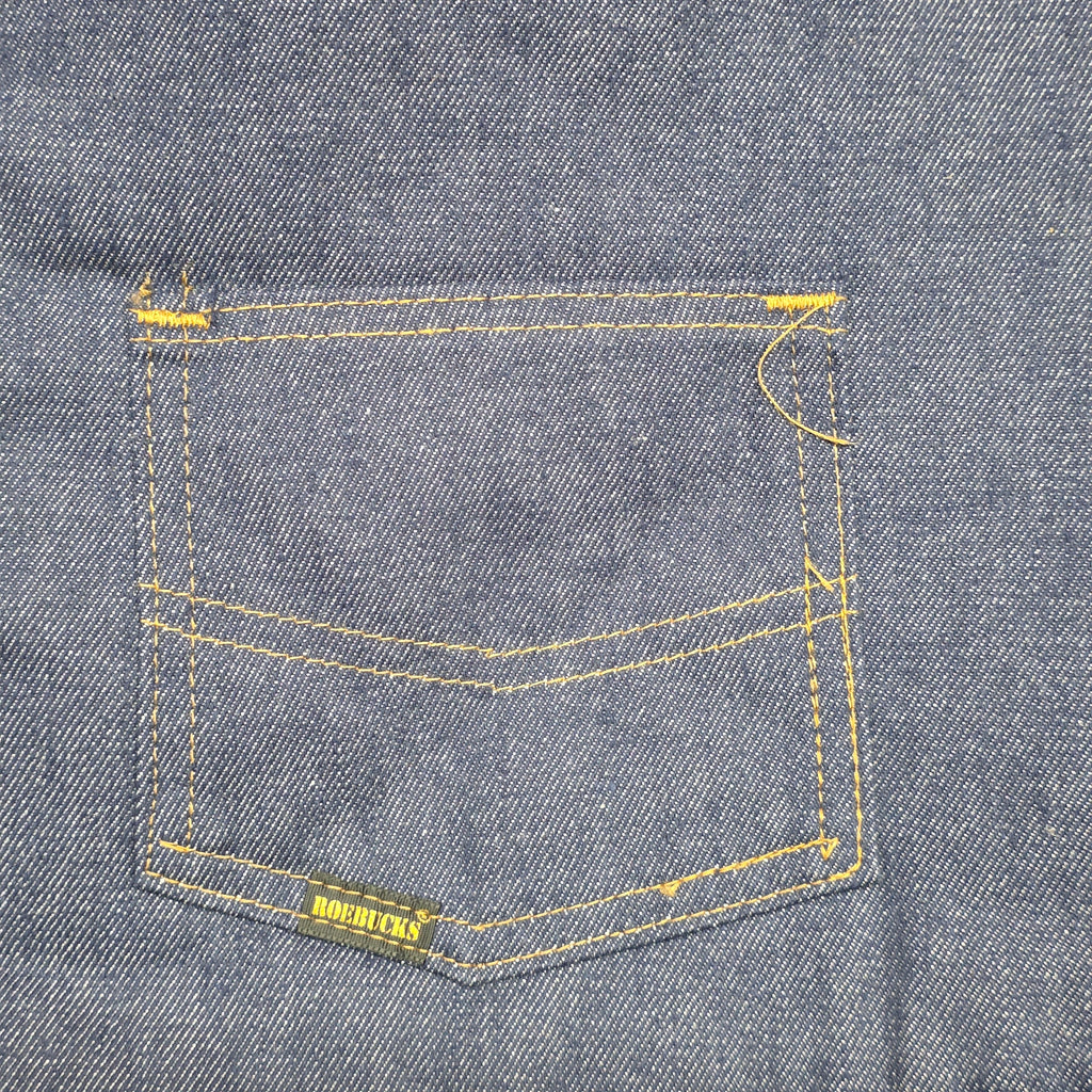 1960s Denim Sherpa Vest ~ Large ~ Sears Roebucks Western Wear Men's