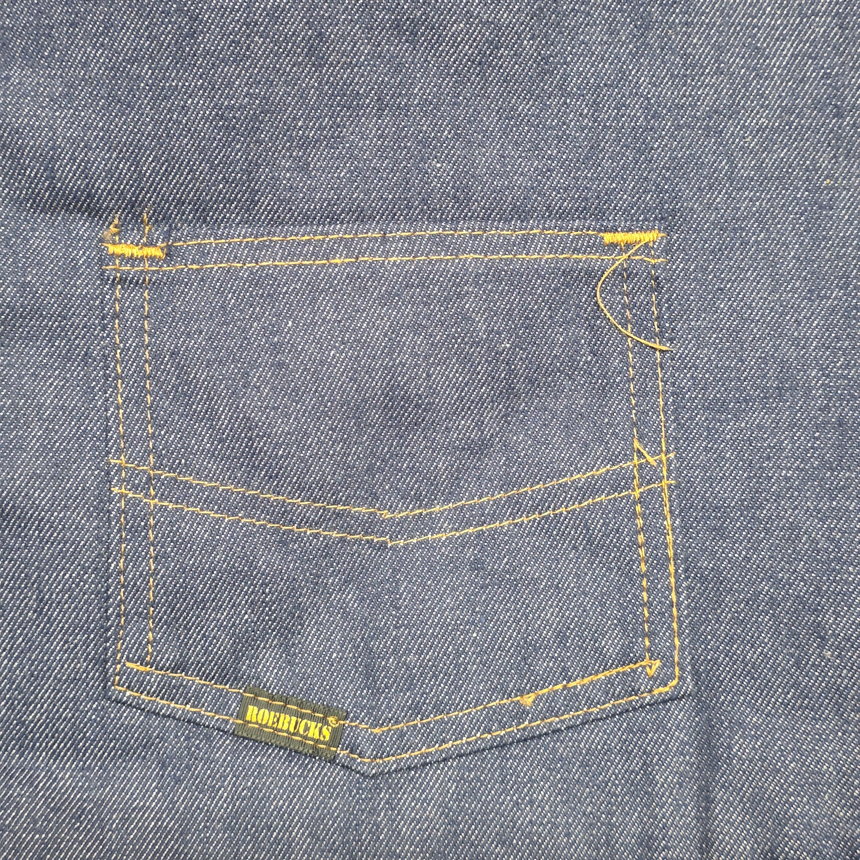 1960s Denim Sherpa Vest ~ Large ~ Sears Roebucks Western Wear Men's