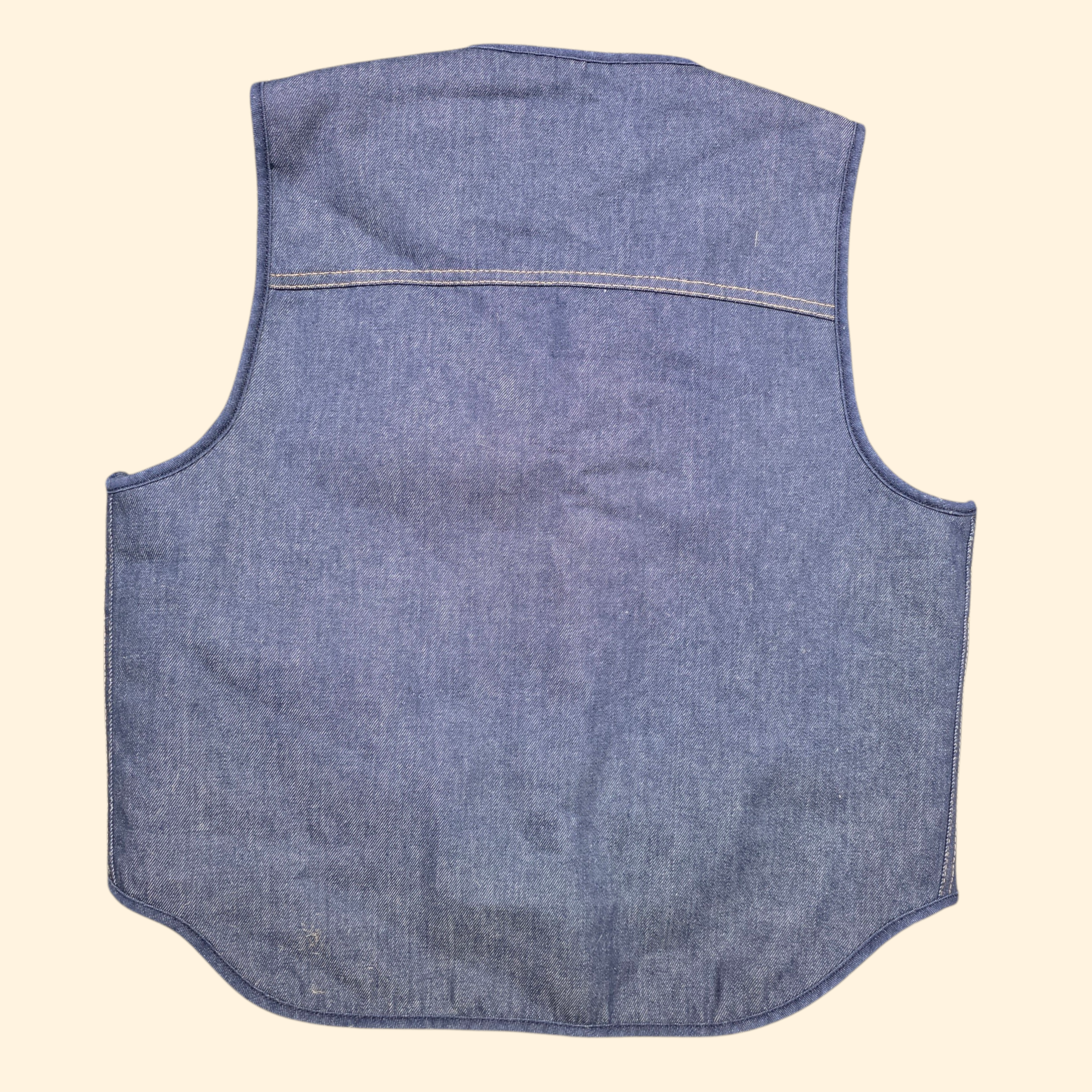 1960s Denim Sherpa Vest ~ Large ~ Sears Roebucks Western Wear Men's