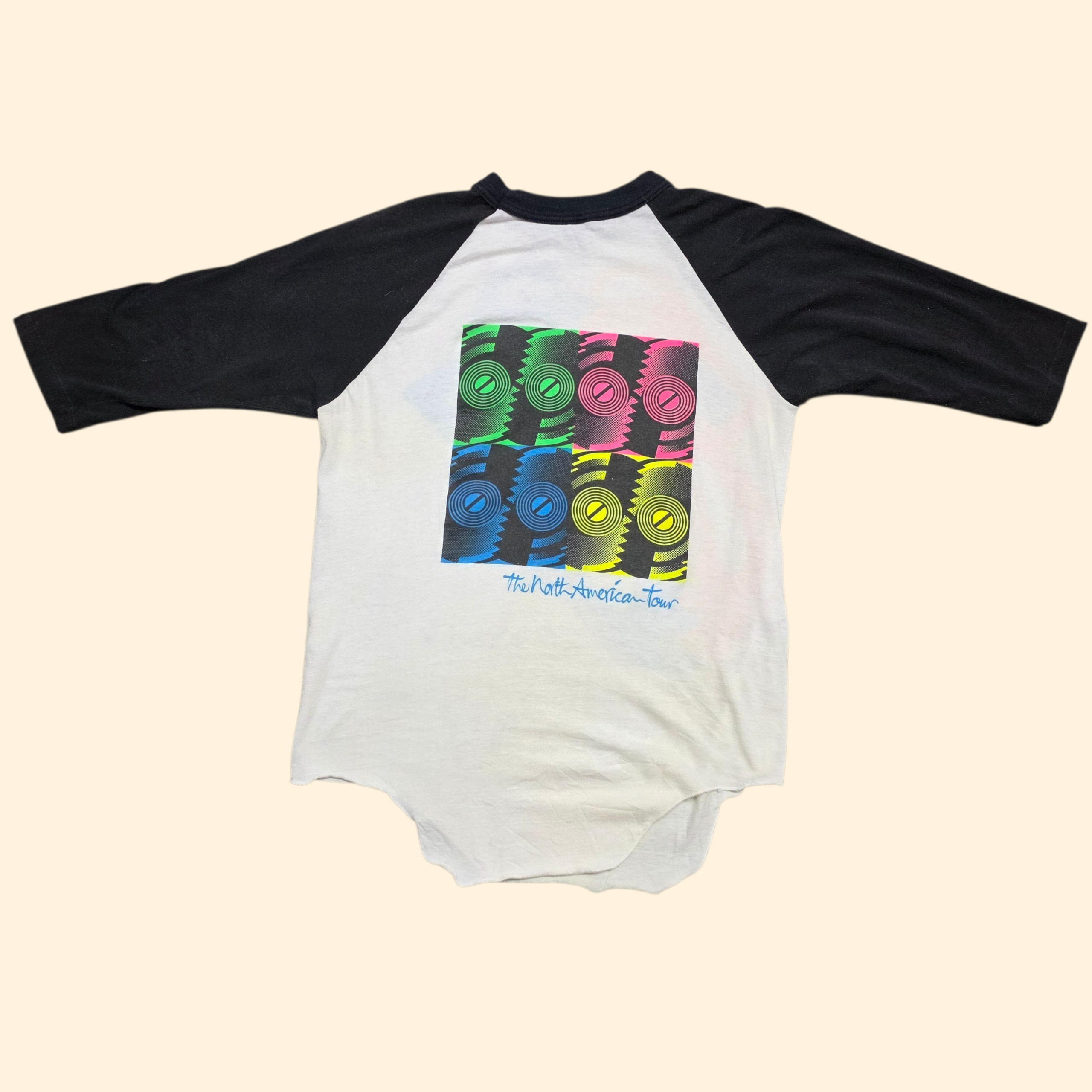 1980s Rolling Stones Raglan Tour T Shirt ~ Medium Large ~ 1989 Back Hit