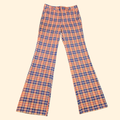 1960s Plaid Polyester Pants ~ 32 x 34 ~ Flare Bootcut Red Navy Camel Men's