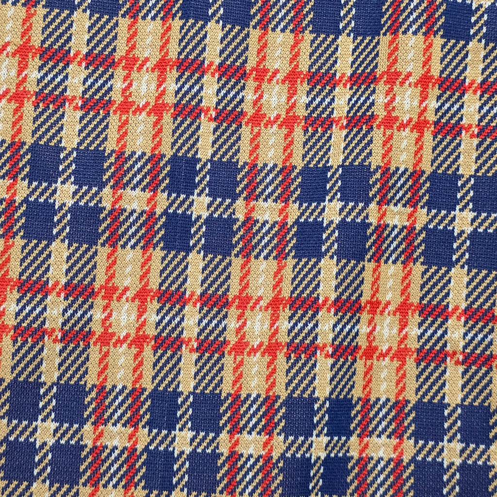 1960s Plaid Polyester Pants ~ 32 x 34 ~ Flare Bootcut Red Navy Camel Men's