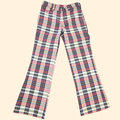 1970s Plaid Pants ~ 33 x 32 ~ Men's Bootcut Burgundy Navy Yellow