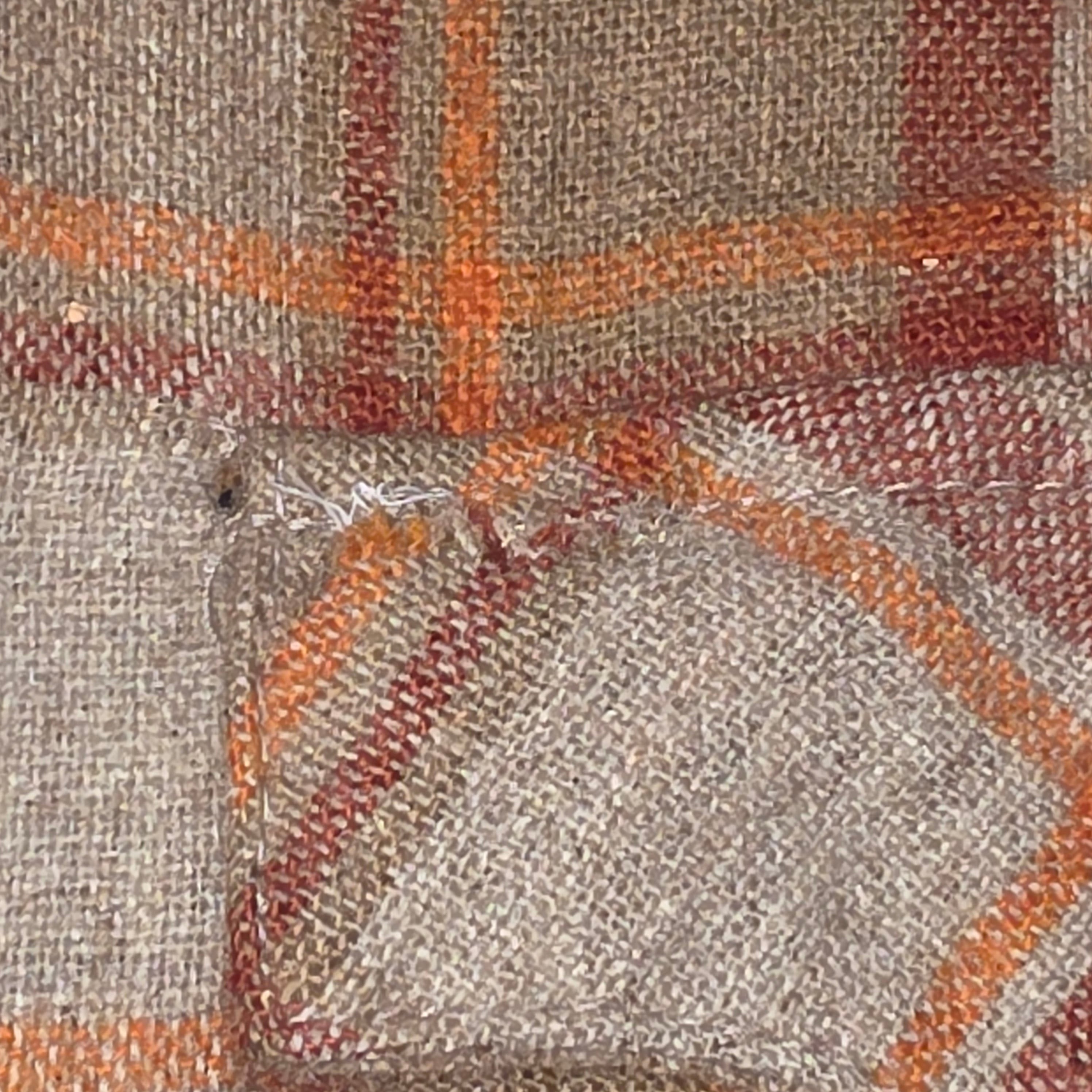 1970s Plaid Wool Blend Pearl Snap Button Western Shirt ~ Large ~ Orange Rust Camel Long Sleeve