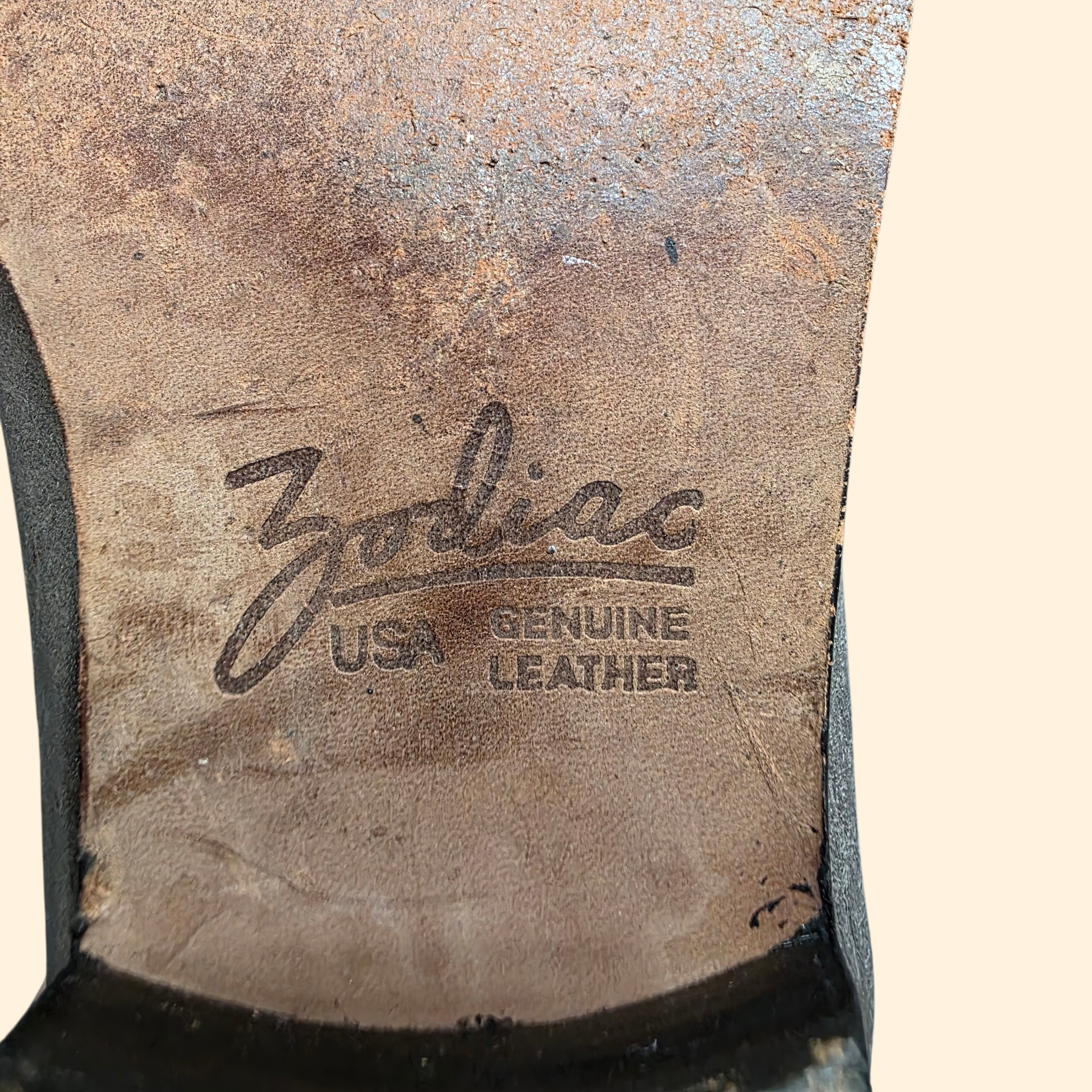 1980s Zodiac Gray Leather Cowboy Boots ~ Men's 9.5 ~ Western Moto