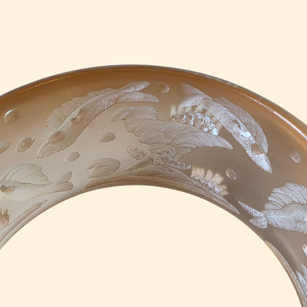 1960s Ocean Theme Reverse Carved Chunky Lucite Bangle