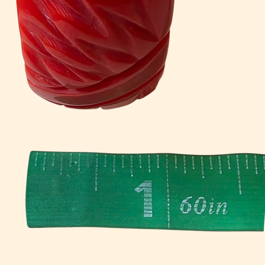 1960s Red Carved Lucite Bangle ~ Mod Rockabilly