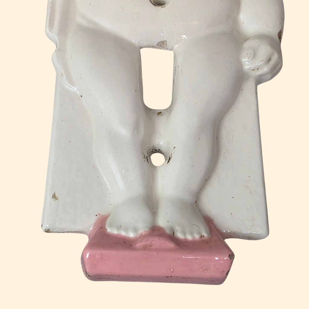 Ceramic Bather Light Switch Plate ~ Novelty Humor Risque Gag Gift