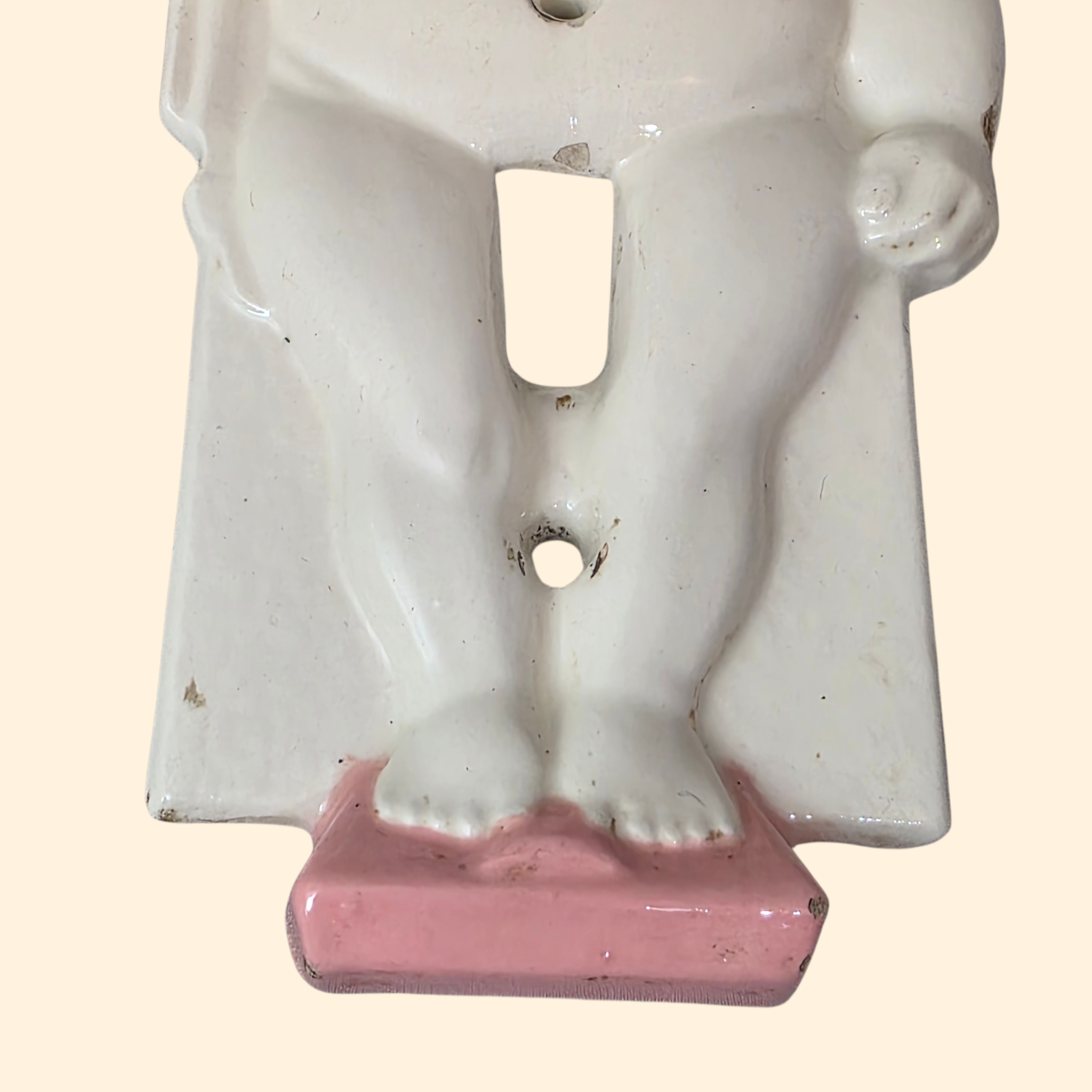 Ceramic Bather Light Switch Plate ~ Novelty Humor Risque Gag Gift