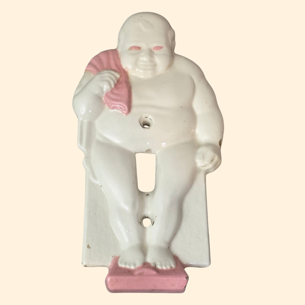 Ceramic Bather Light Switch Plate ~ Novelty Humor Risque Gag Gift