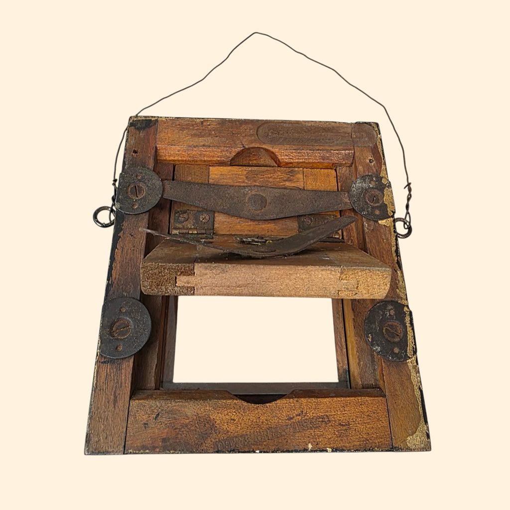 Pair of Antique Primitive Shabby Picture Frames ~ Black Wood