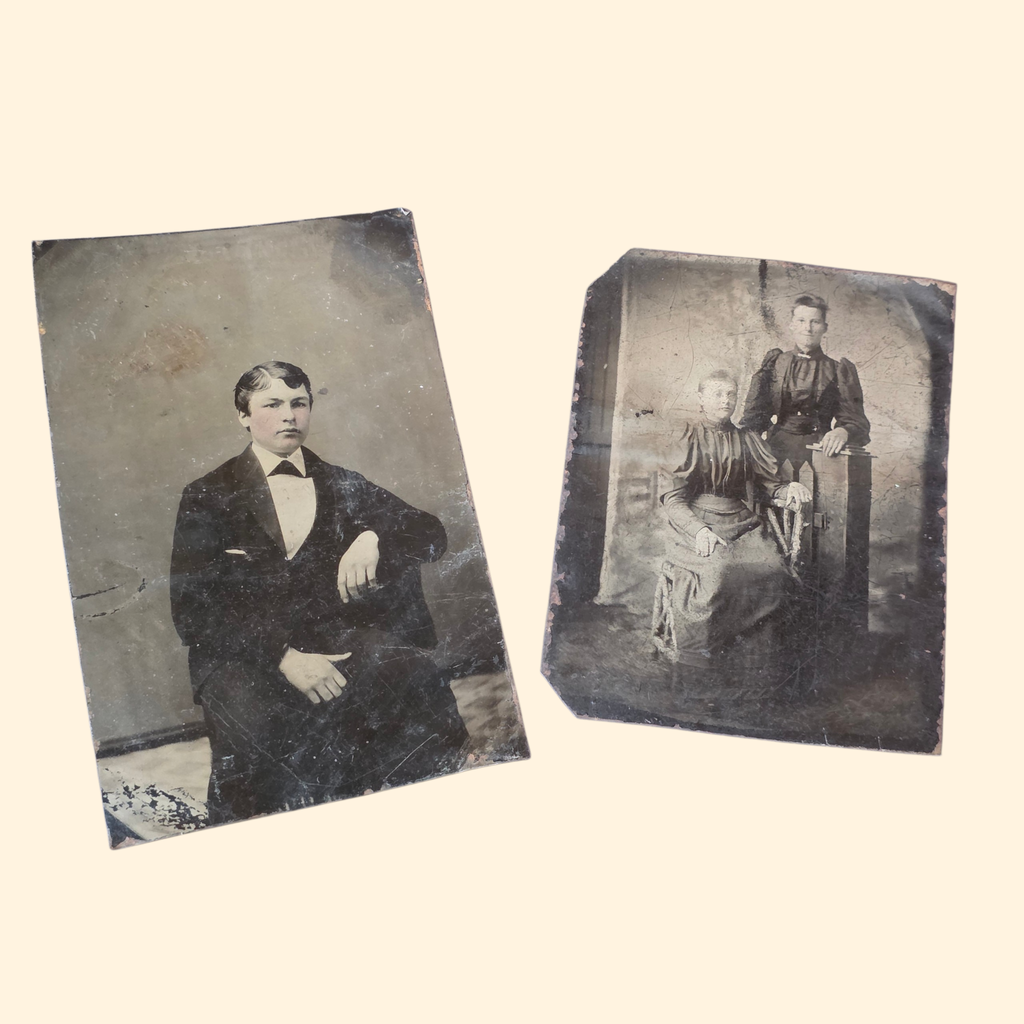 Pair of Tin Type Photos ~ Crafting Upcycle