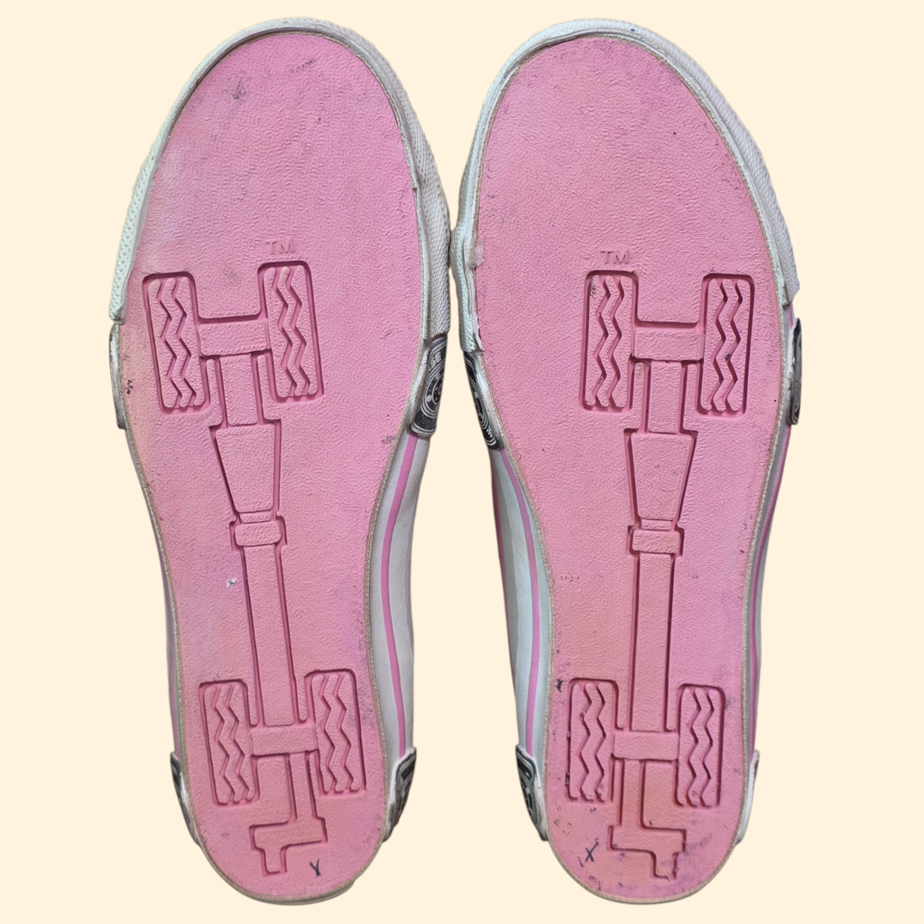 1980s Deadstock Converse Convertibles Low Top Sneakers ~ Youth 1 1/2 ~ Pink Racecar