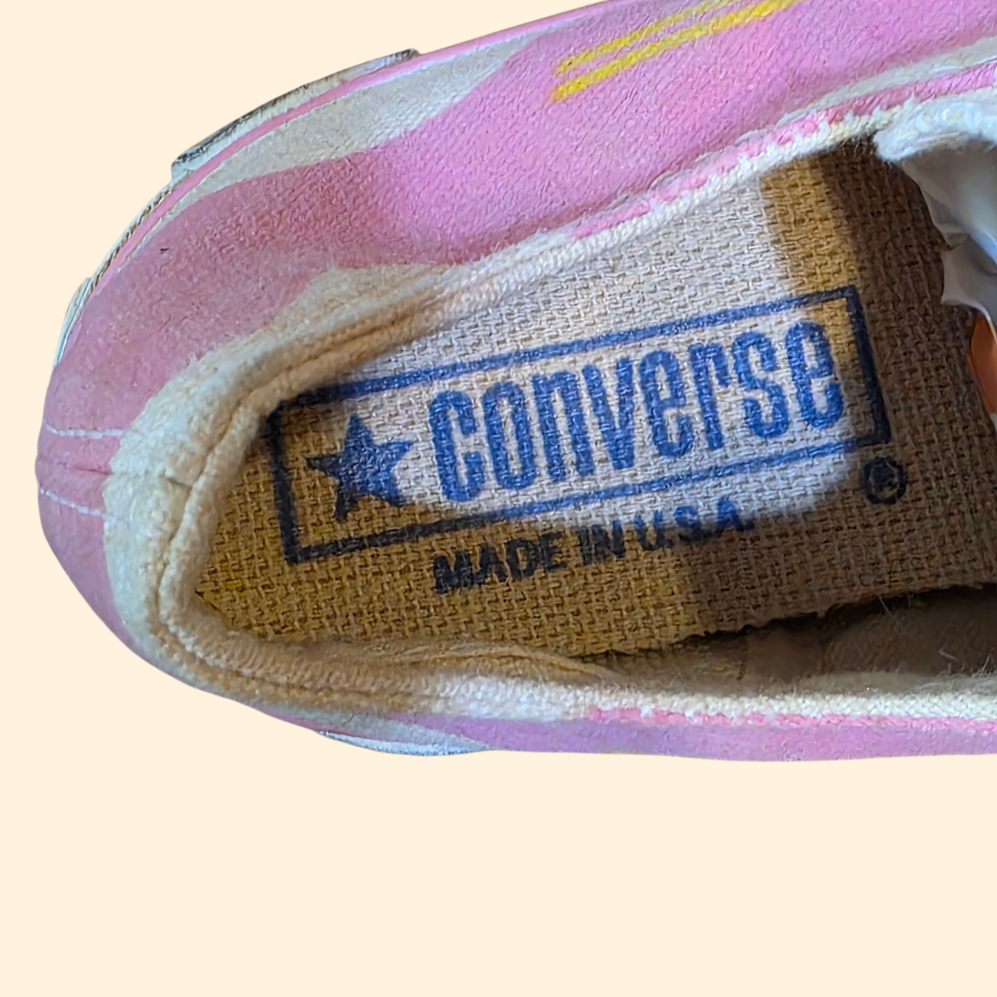 1980s Deadstock Converse Convertibles Low Top Sneakers ~ Youth 1 1/2 ~ Pink Racecar