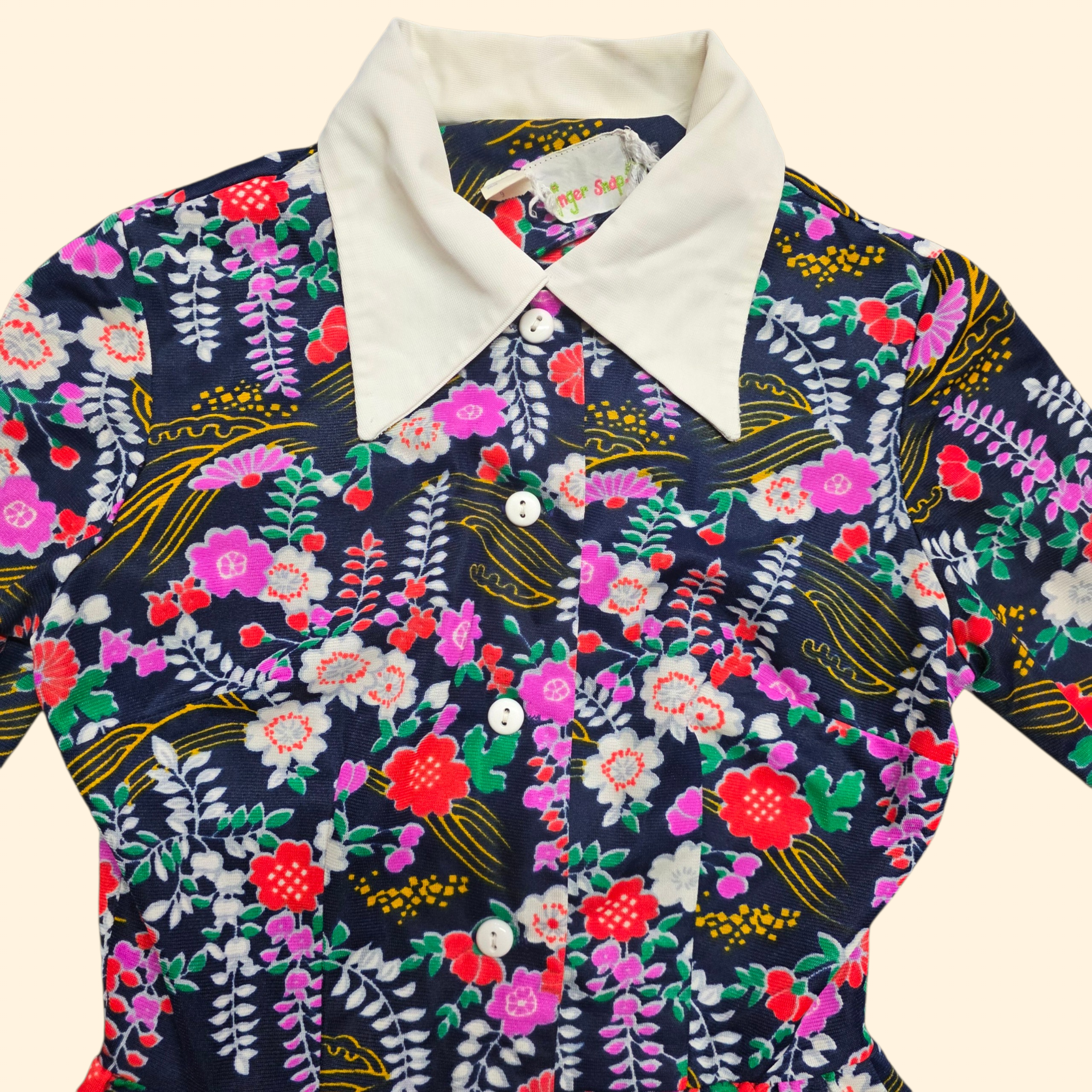 1960s Floral Micro Mini Dress with Bloomers ~ Extra Small ~ Teen Flower Power Baby Doll