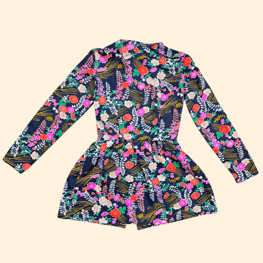 1960s Floral Micro Mini Dress with Bloomers ~ Extra Small ~ Teen Flower Power Baby Doll