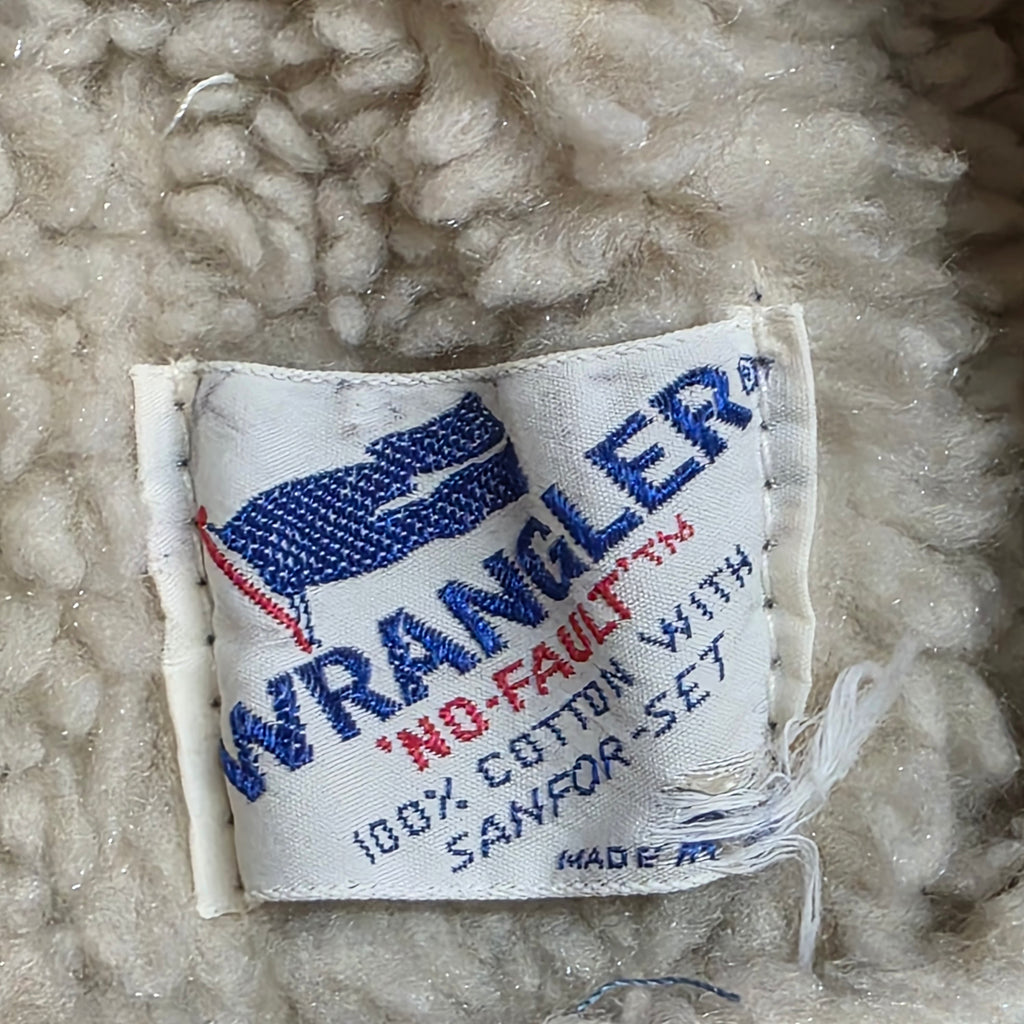1970s Wrangler Child's Sherpa Jean Jacket ~ Youth 7/8 Medium ~ Snap Button Trucker Jacket Western