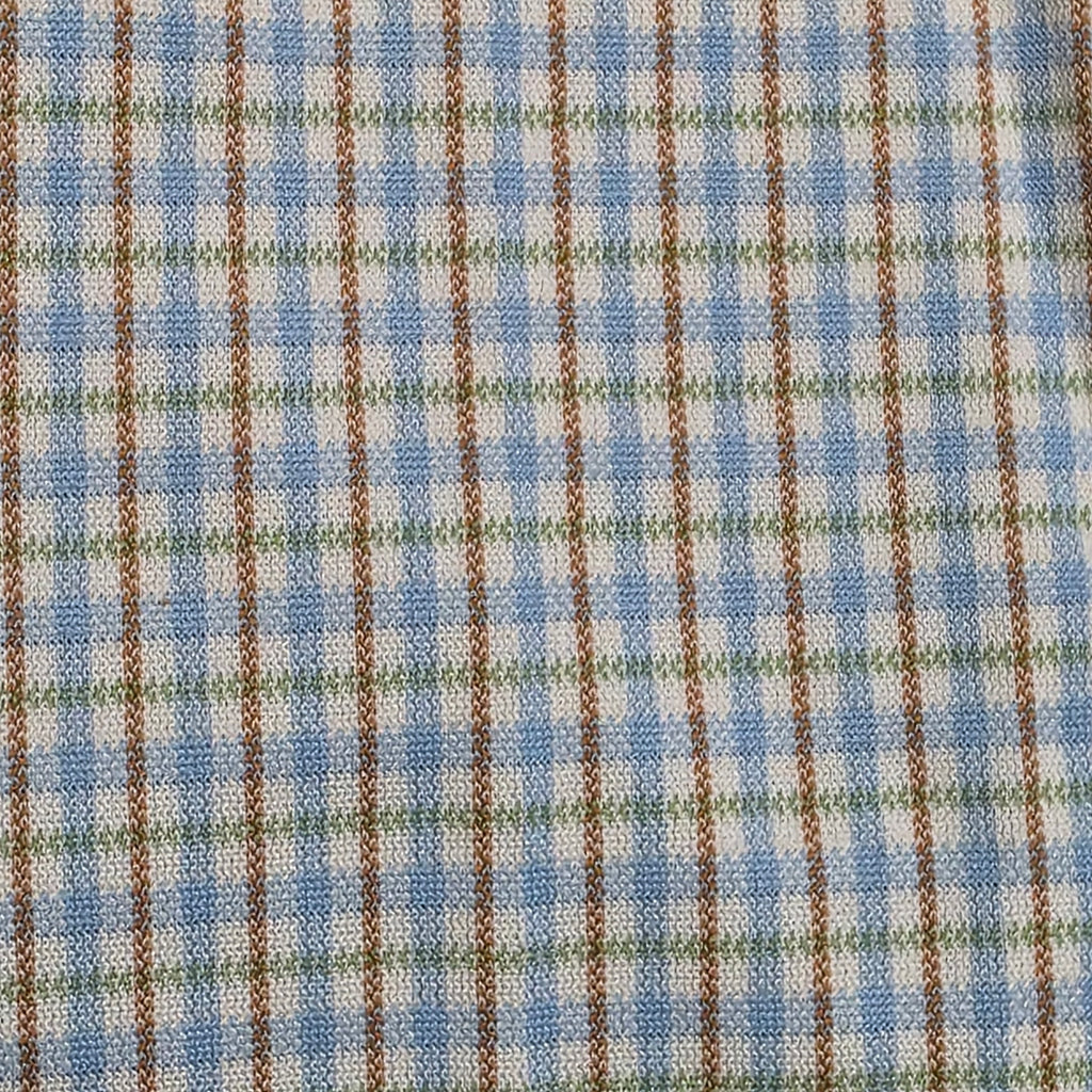 1970s Polyester Leisure Suit ~ Boy's 7 ~ Baby Blue Plaid