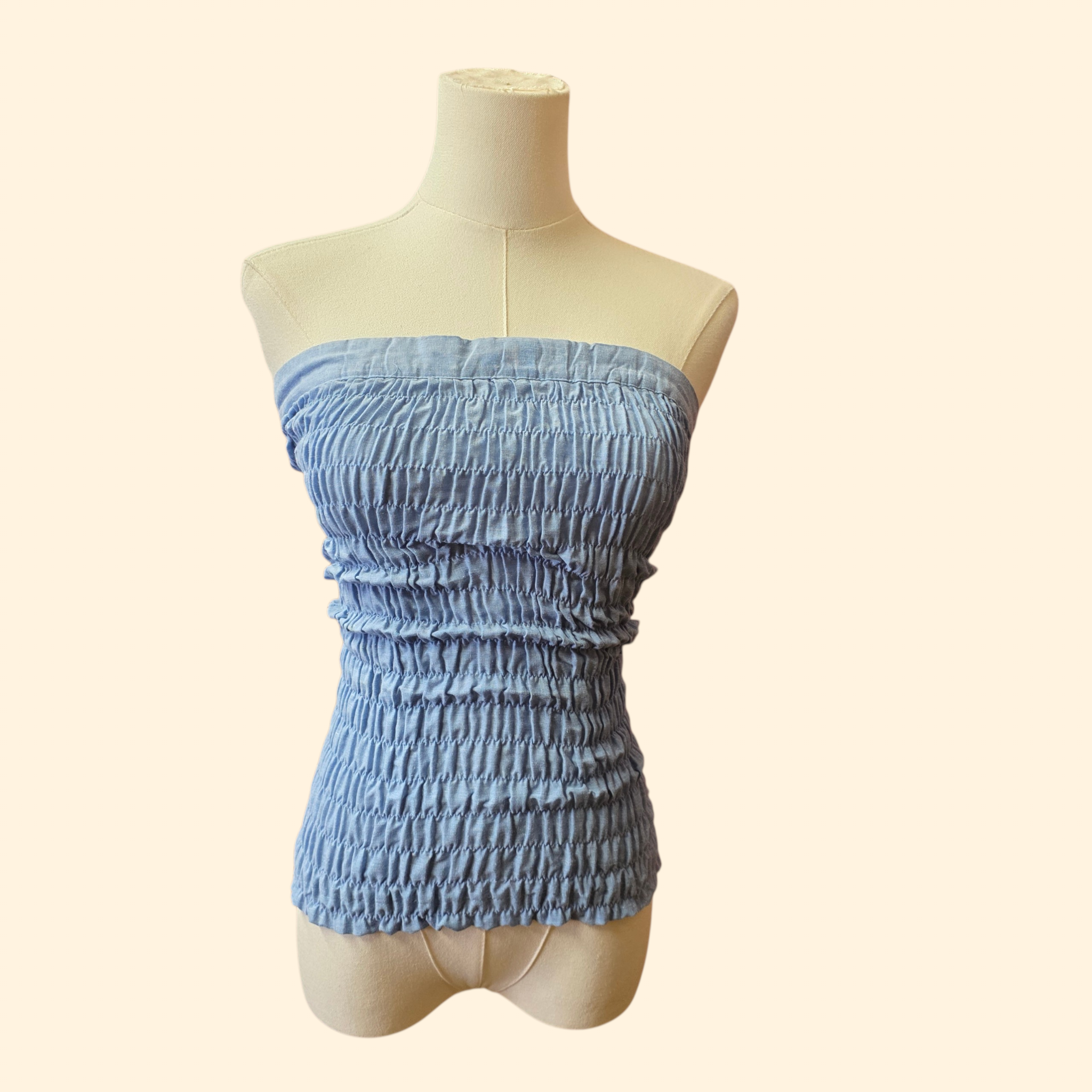 1970s 2 Piece Chambray Tube Top and Bolero Set ~ Girl's 7