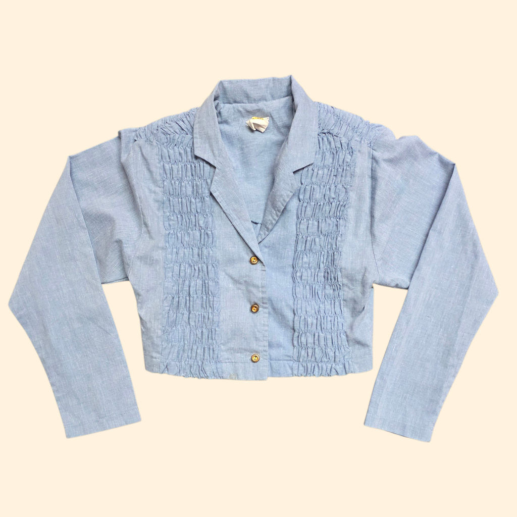 1970s 2 Piece Chambray Tube Top and Bolero Set ~ Girl's 7
