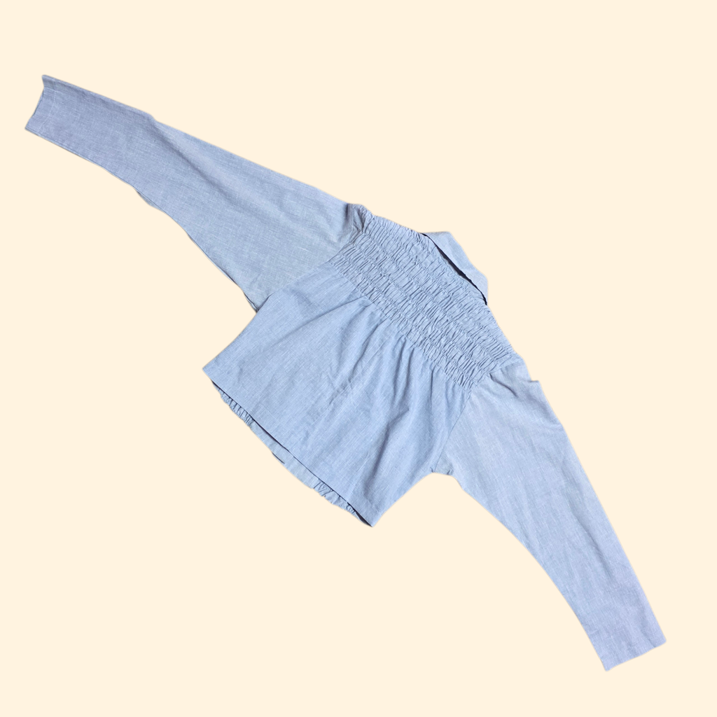 1970s 2 Piece Chambray Tube Top and Bolero Set ~ Girl's 7