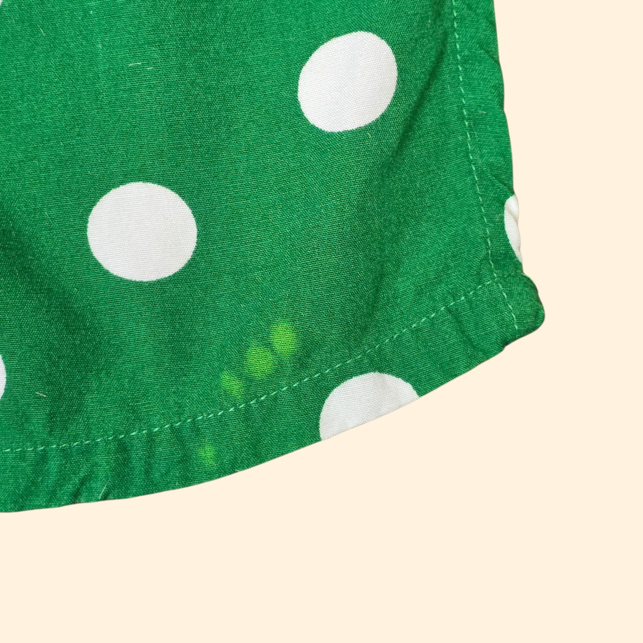 1990s Green and White Polka Dot Oversized Button Down Shirt ~ Extra Large ~ Long Sleeve Carolina Colours