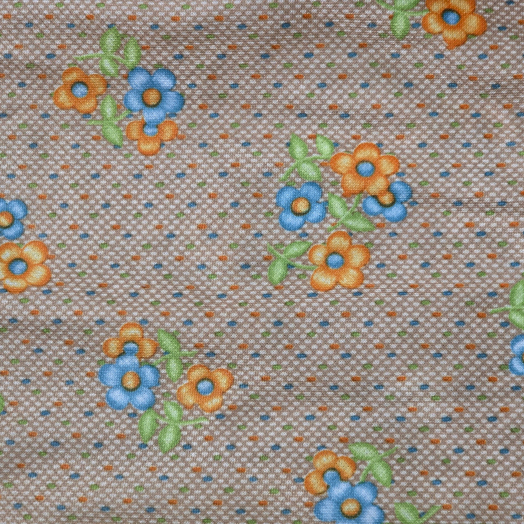 1960s Floral Print Buttonless Dagger Collar Shirt ~ Medium ~ Blazer