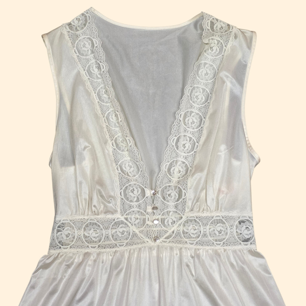 1960s Gilead Ivory Lace Trimmed Peignoir Set ~ Small Medium ~ Bridal Nightgown Robe