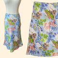 1990s Guess Hawaiian Print Midi Skirt ~ Medium ~ Tropical