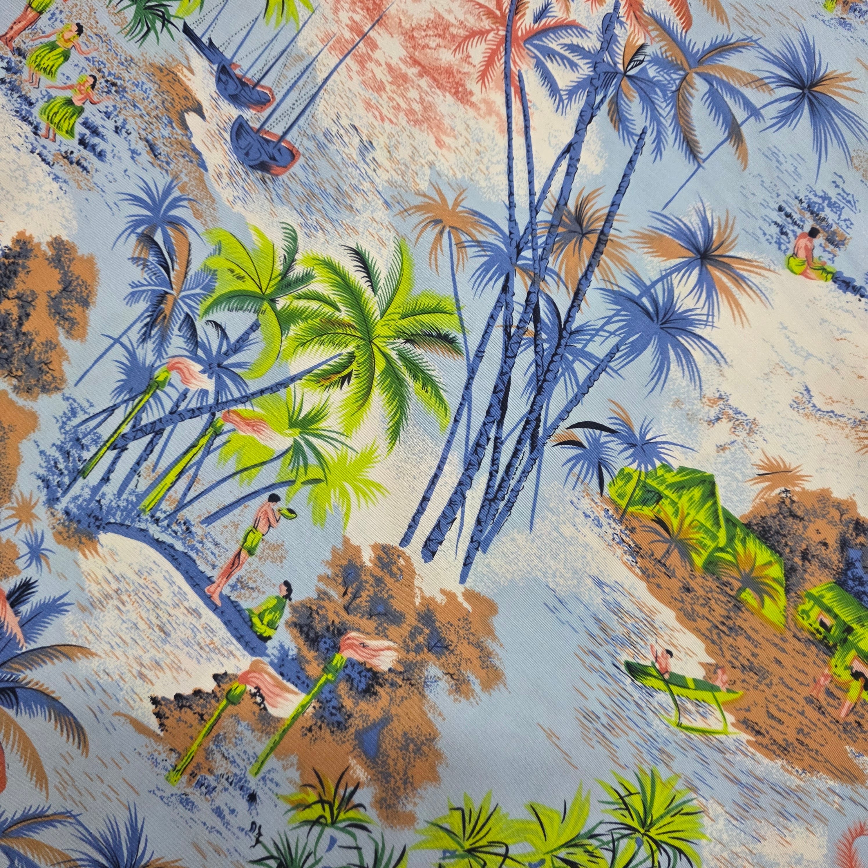 1990s Guess Hawaiian Print Midi Skirt ~ Medium ~ Tropical