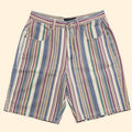 1990s Striped High Rise Jean Shorts ~ Medium