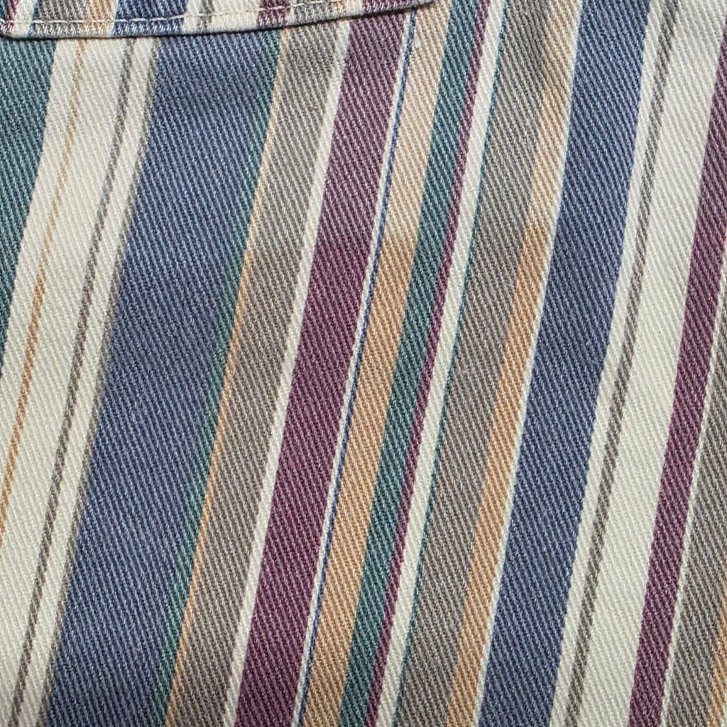 1990s Striped High Rise Jean Shorts ~ Medium