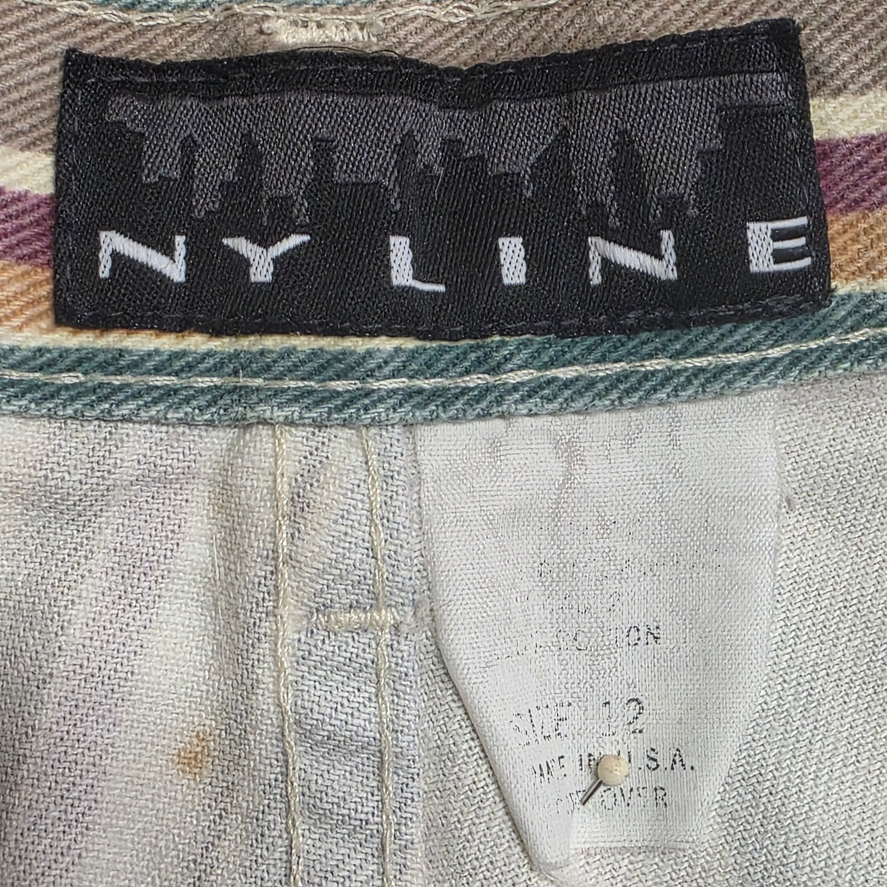 1990s Striped High Rise Jean Shorts ~ Medium