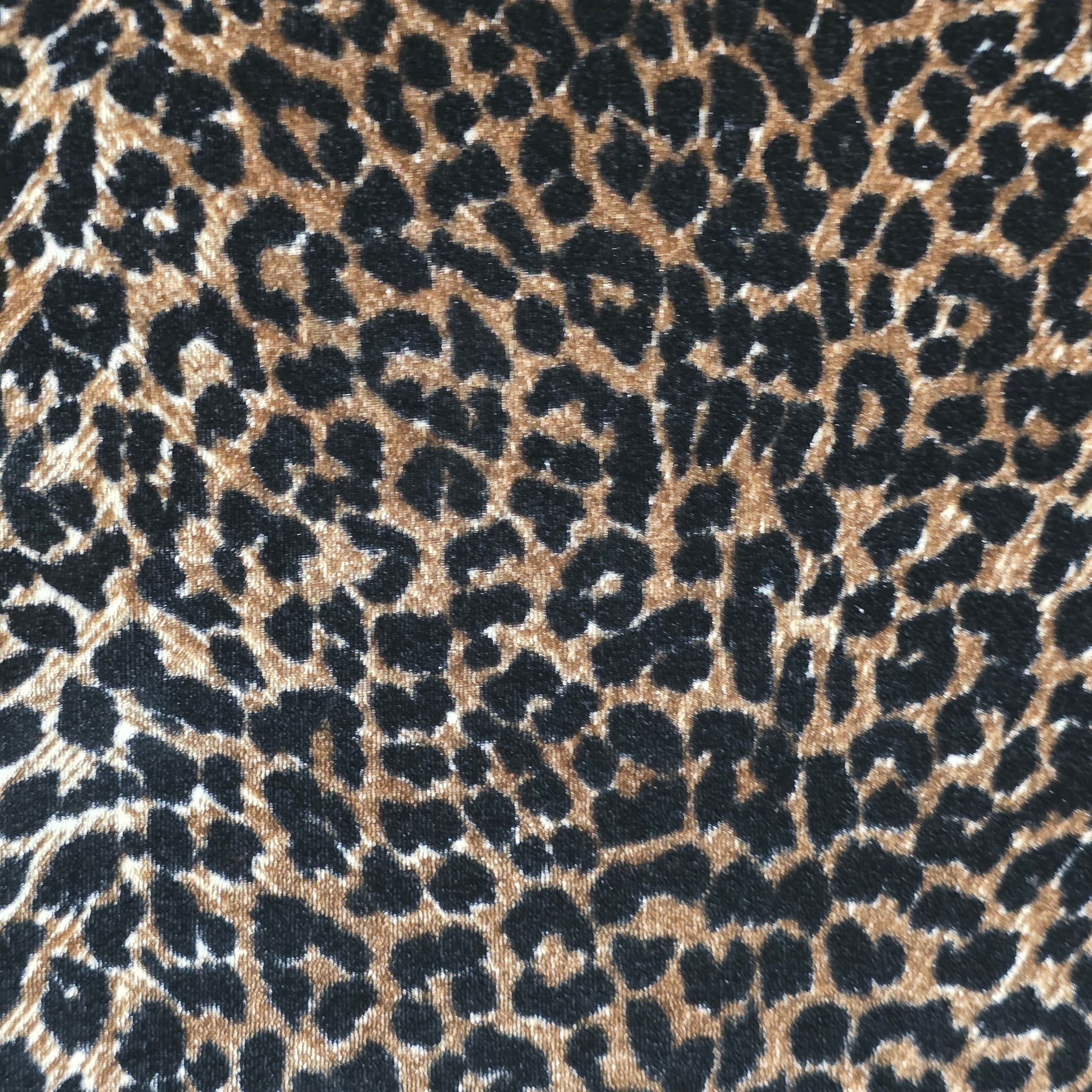 1990s Leopard Print Stretch Velvet Cap Sleeve Boxy Top ~ Large