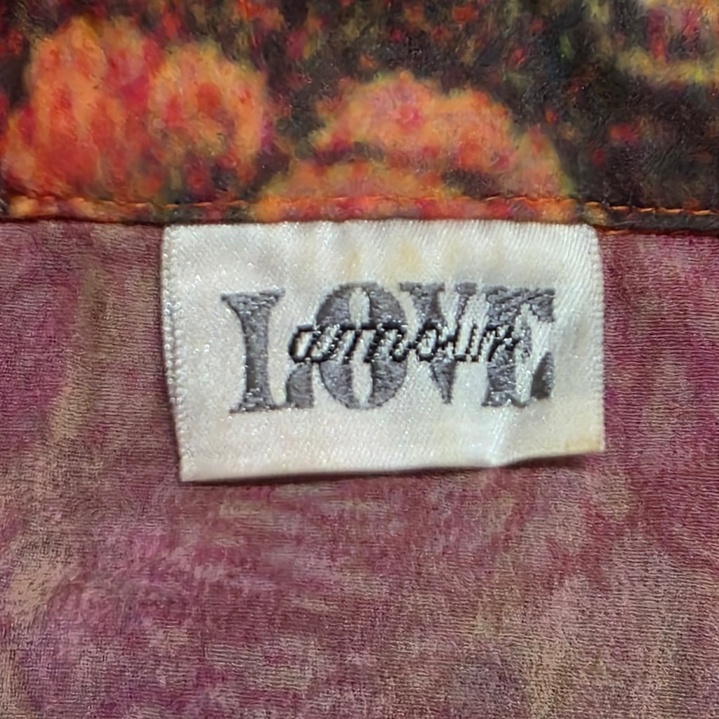 1990s Victorian Floral Novelty Print Blouse ~ Large ~ Dagger Collar