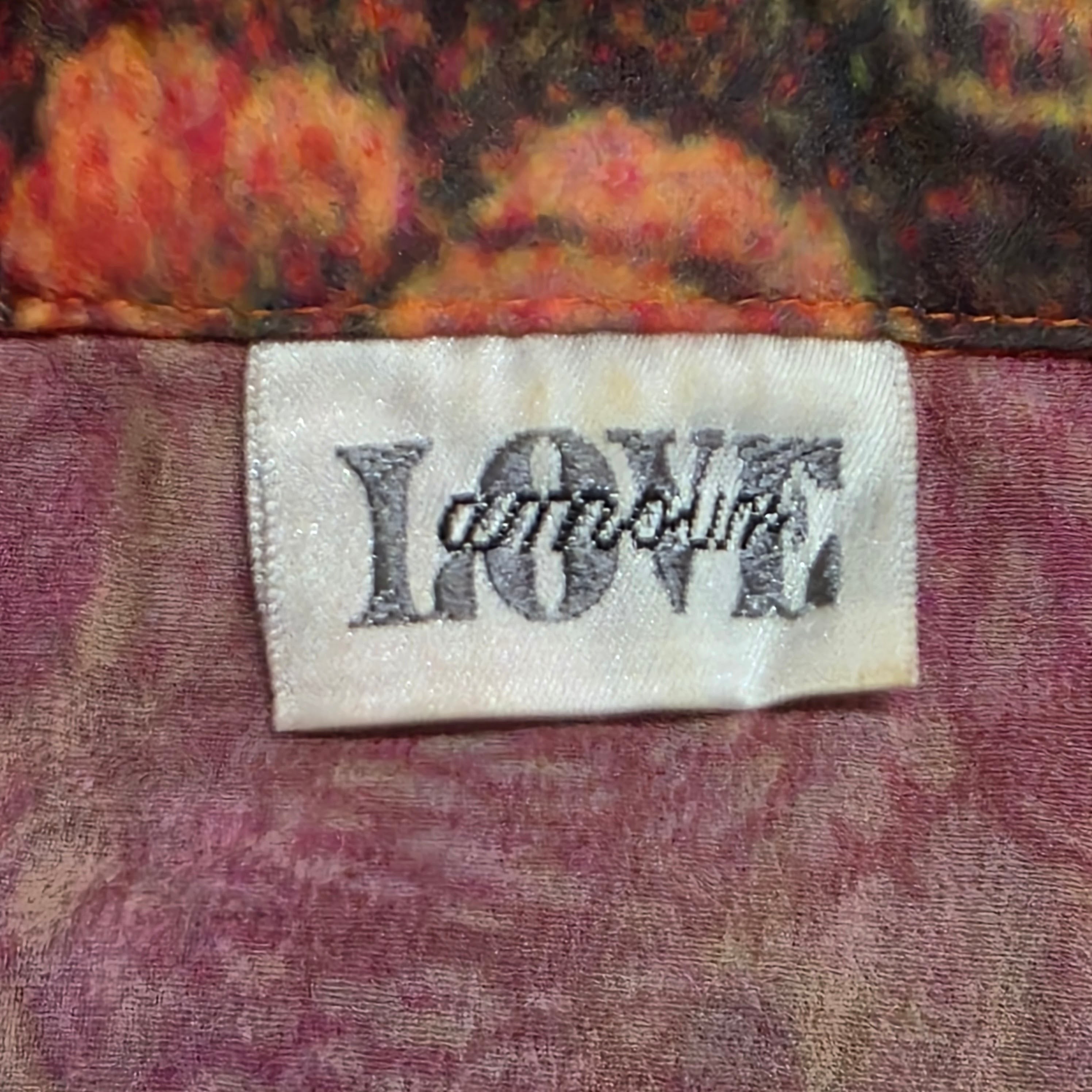 1990s Victorian Floral Novelty Print Blouse ~ Large ~ Dagger Collar