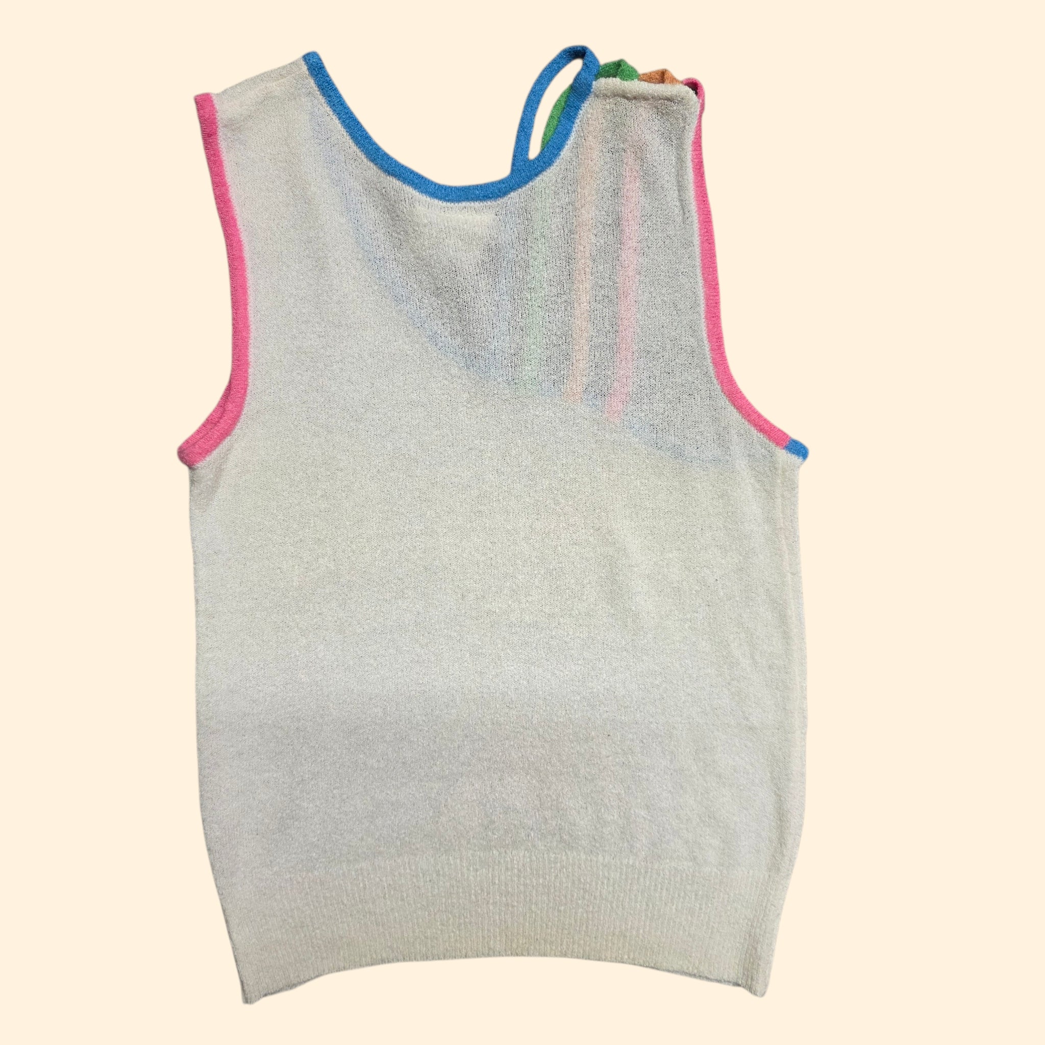 1970s Asymmetrical Nylon Tank Top ~ Medium Large