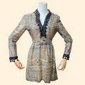 1960s Beaded Tiger Print Lurex Mini Dress ~ Small ~ Formal
