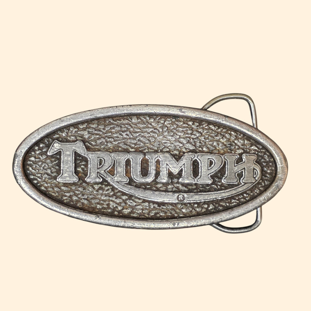 1970s Triumph Motorycyles Belt Buckle ~ Bergamot Brass Works 1975