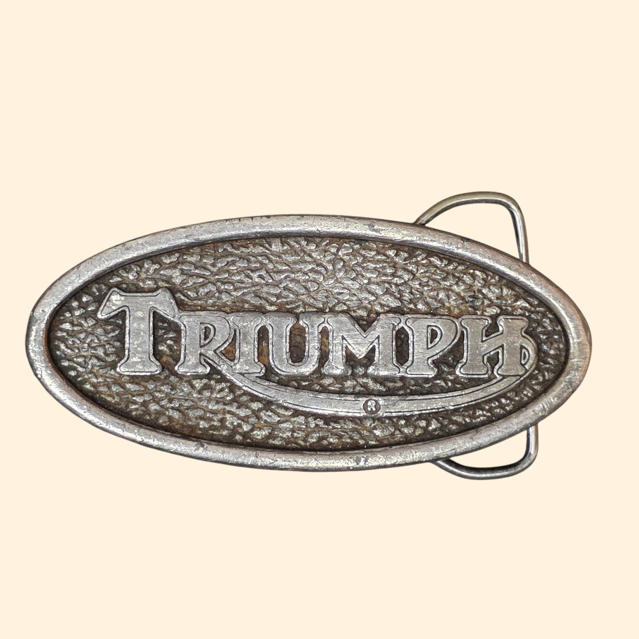 1970s Triumph Motorycyles Belt Buckle ~ Bergamot Brass Works 1975