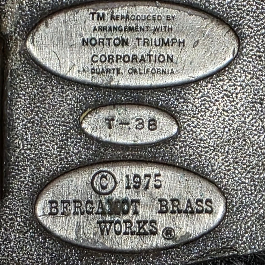 1970s Triumph Motorycyles Belt Buckle ~ Bergamot Brass Works 1975