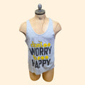 1990s Don't Worry Be Happy Tank Top ~ Medium ~ Single Stitch Muscle Tank