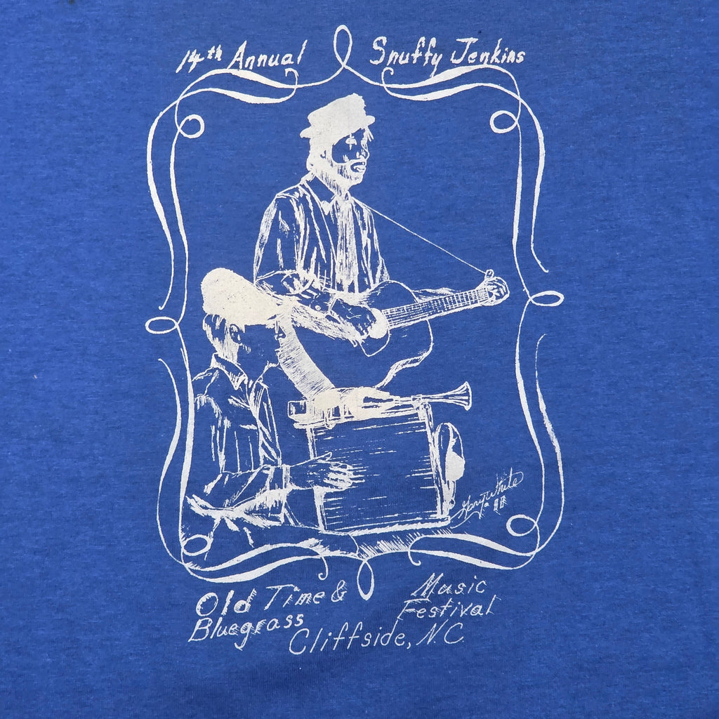 1980s Snuffy Jenkins Music Festival T Shirt ~ Large ~ 1988 Bluegrass Single Stitch