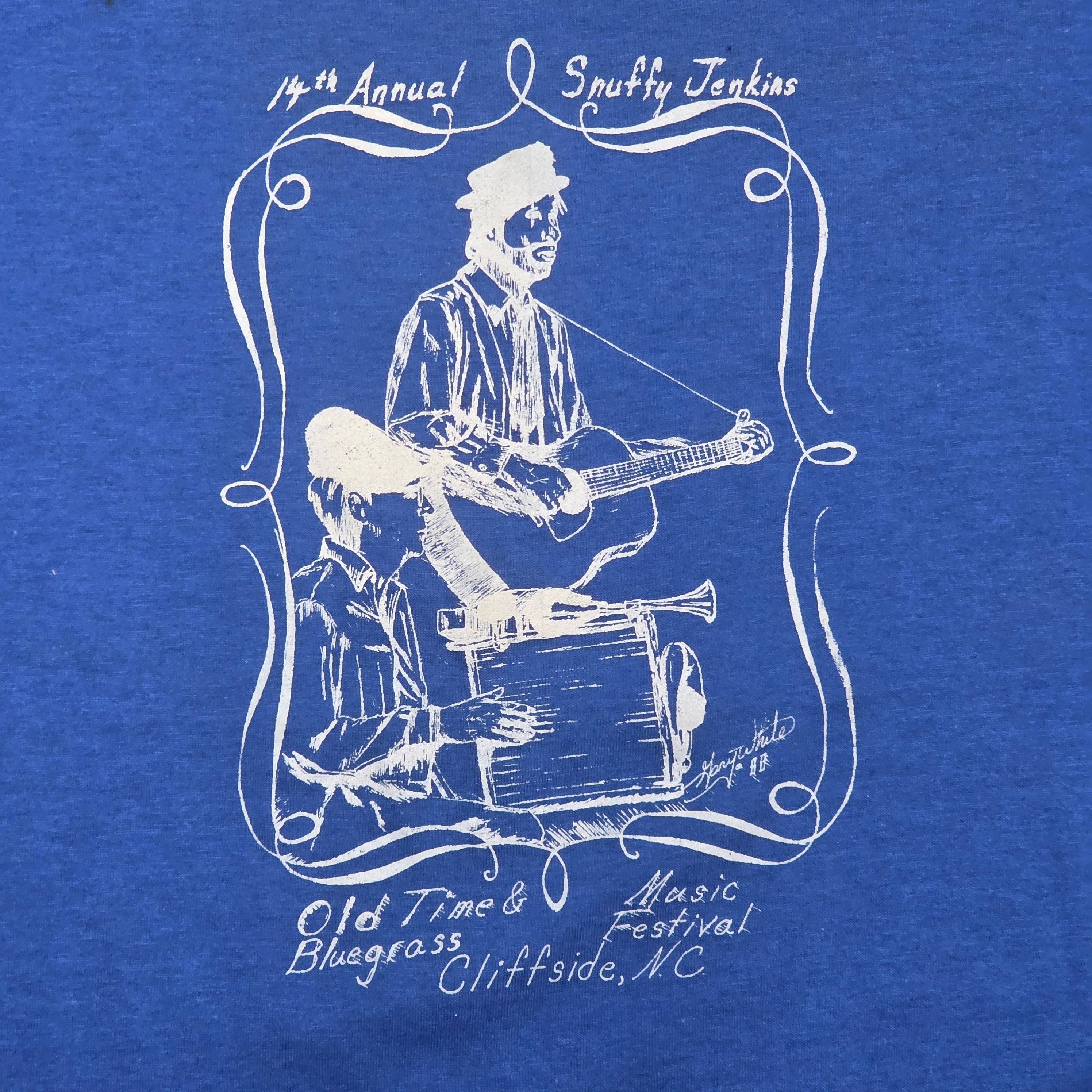 1980s Snuffy Jenkins Music Festival T Shirt ~ Large ~ 1988 Bluegrass Single Stitch