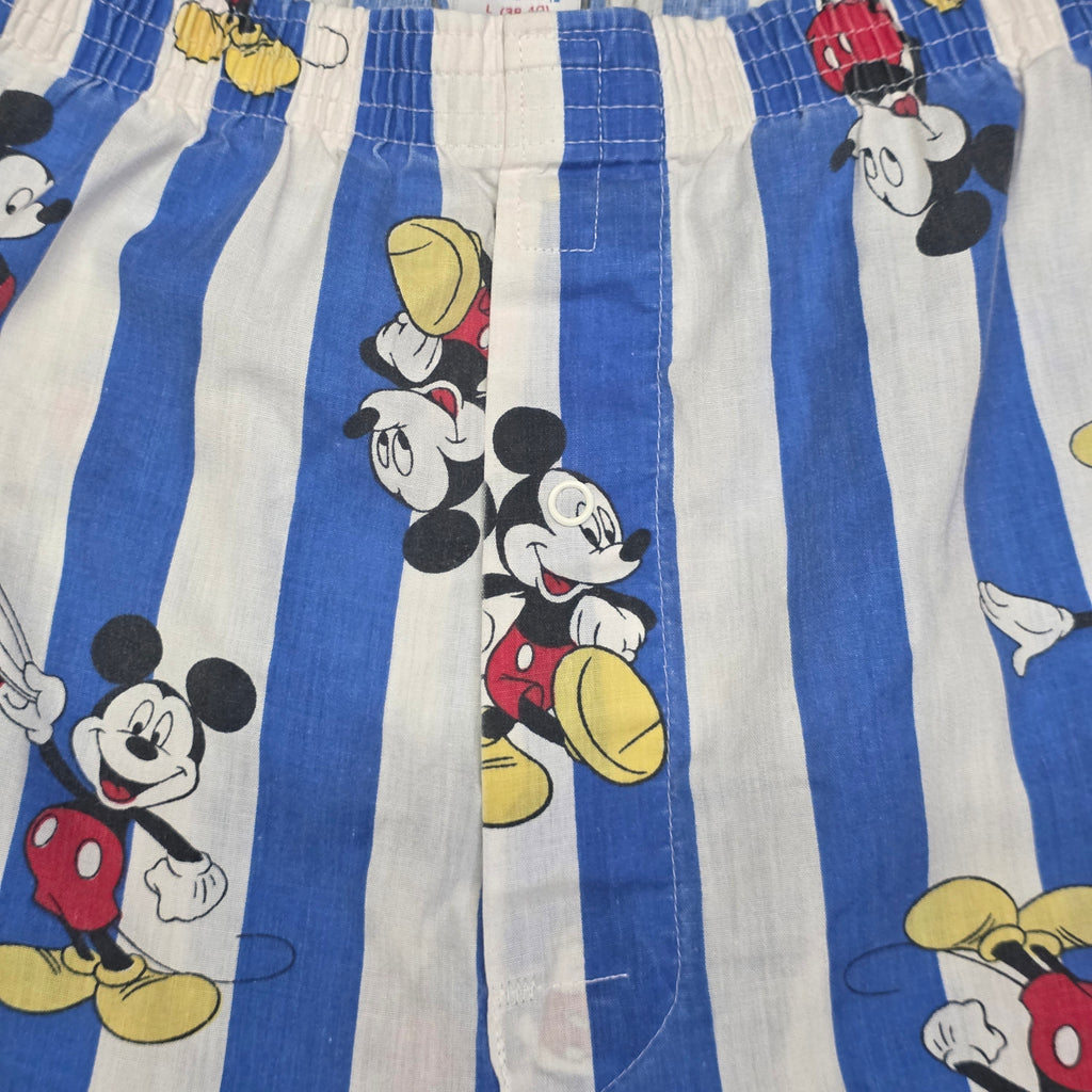 1980s Mickey Mouse Striped Hanes Boxer Shorts ~ Large ~ Walt Disney