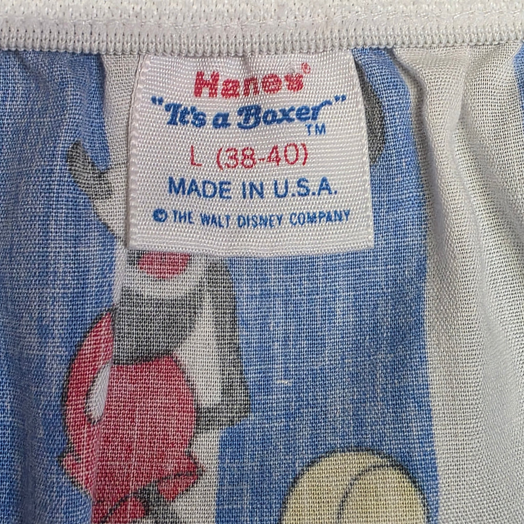 1980s Mickey Mouse Striped Hanes Boxer Shorts ~ Large ~ Walt Disney