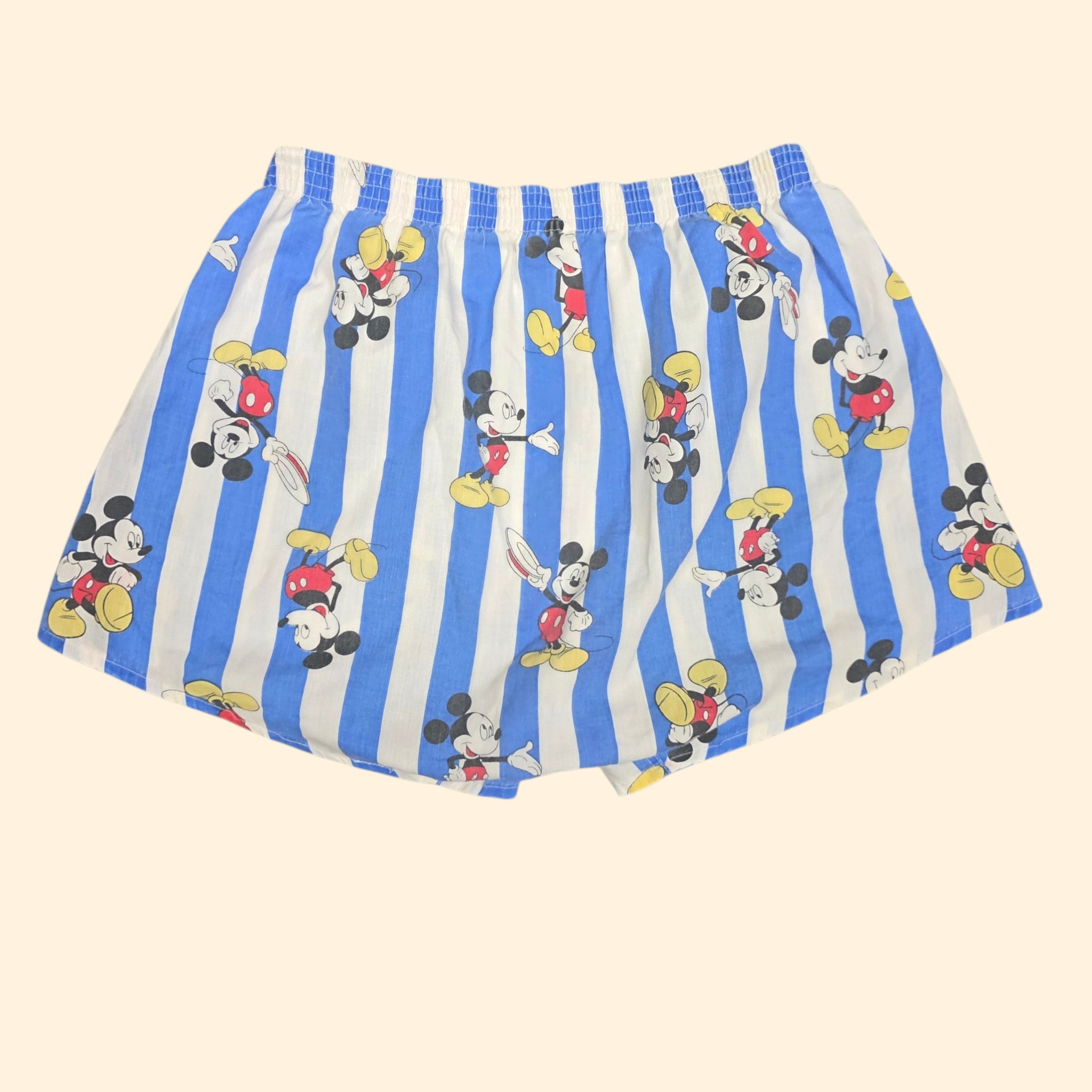 1980s Mickey Mouse Striped Hanes Boxer Shorts ~ Large ~ Walt Disney