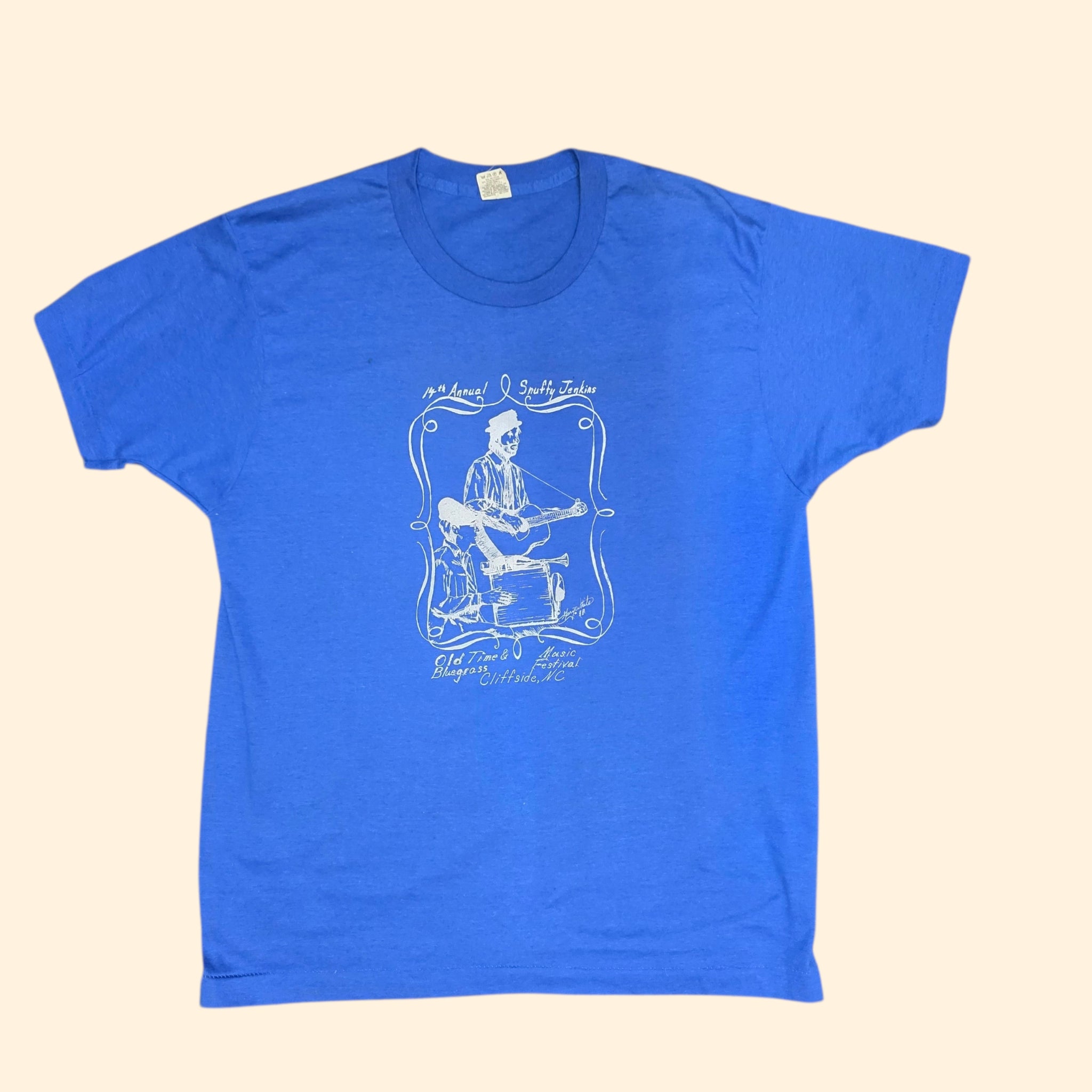 1980s Snuffy Jenkins Music Festival T Shirt ~ Large ~ 1988 Bluegrass Single Stitch
