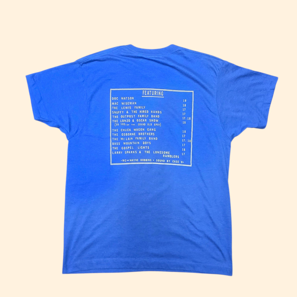 1980s Snuffy Jenkins Music Festival T Shirt ~ Large ~ 1988 Bluegrass Single Stitch